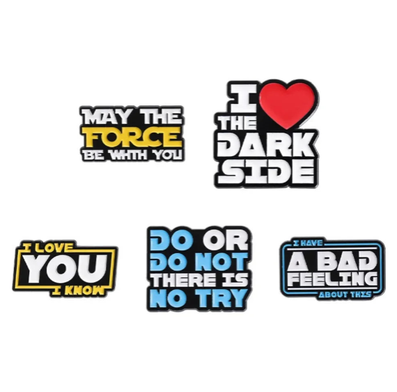 5-Pcs Force Quotes Enamel Pin Set Collection