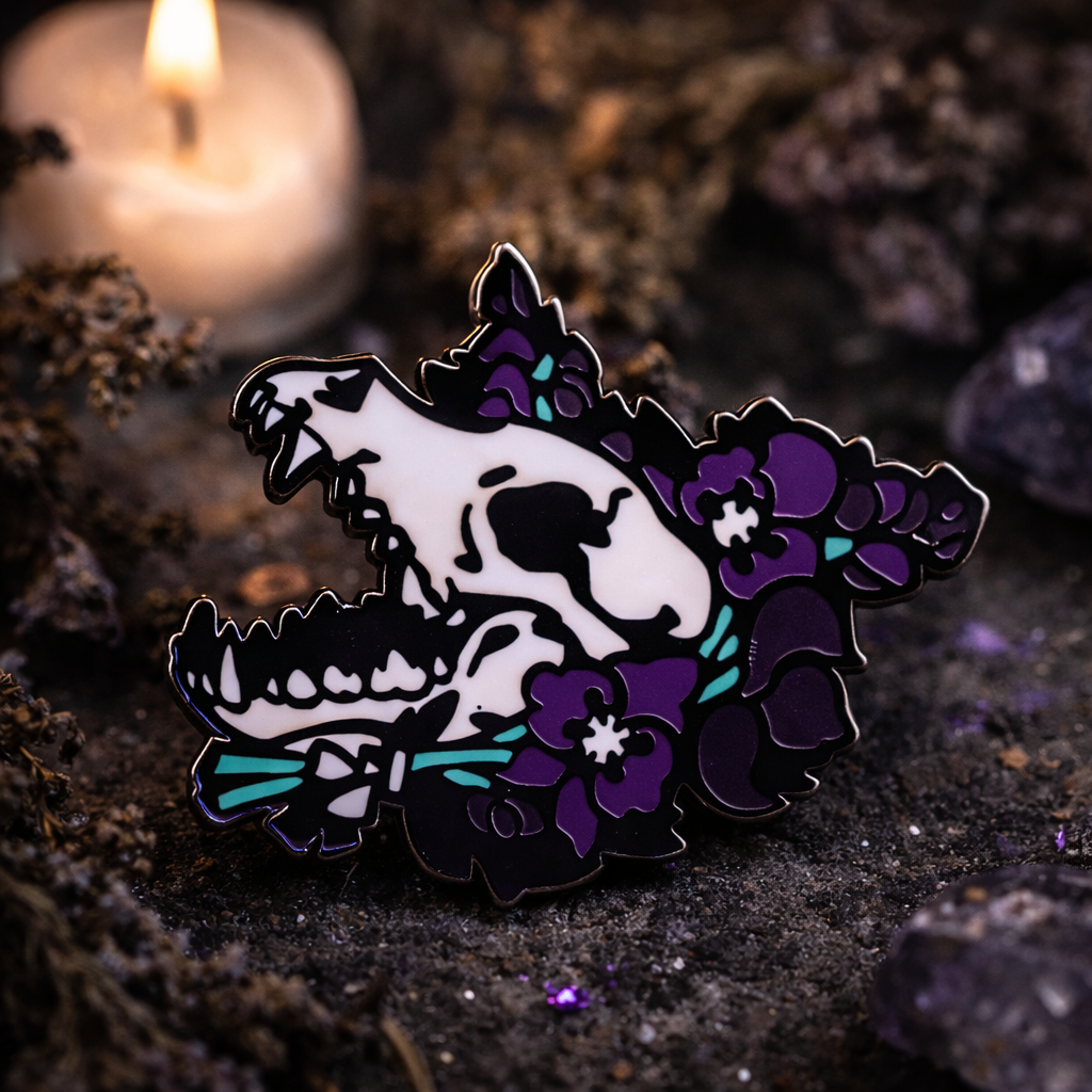 Flowers Sculldog Enamel Pin