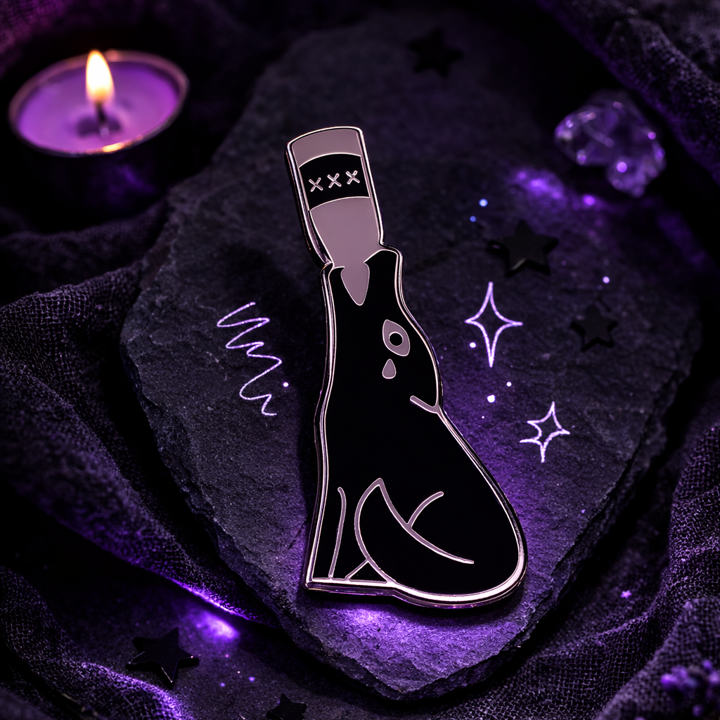 Drunk Wolf Enamel Pin
