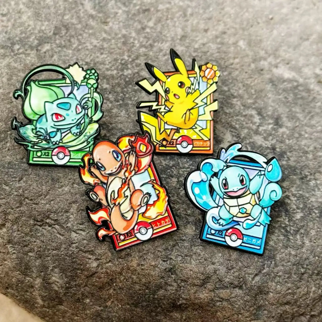 4-Pcs Cute Pocket Monster Trainer Enamel Pin