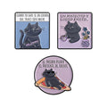 3-Pcs Gato Filosófico Enamel Pin Set Collection