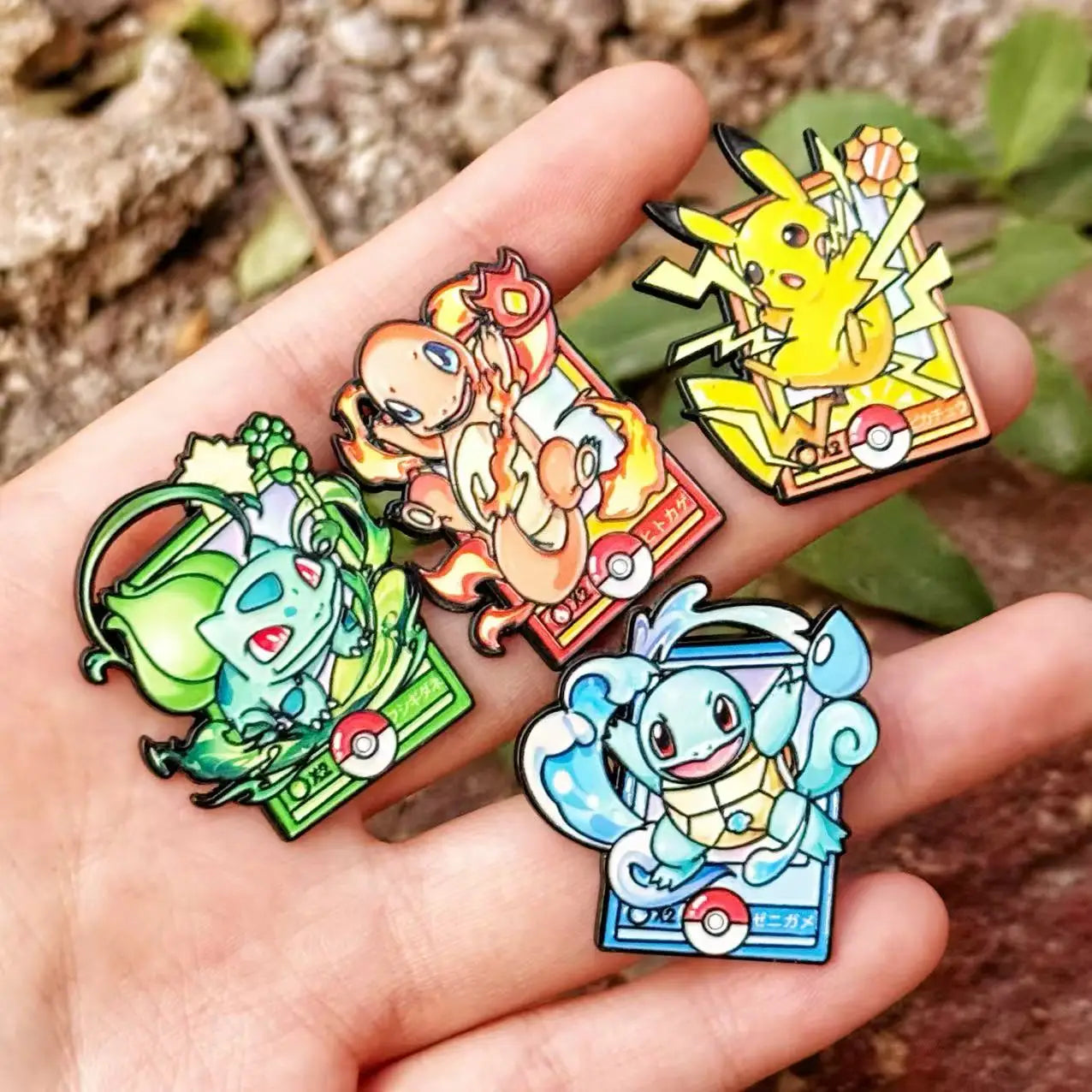 4-Pcs Cute Pocket Monster Trainer Enamel Pin