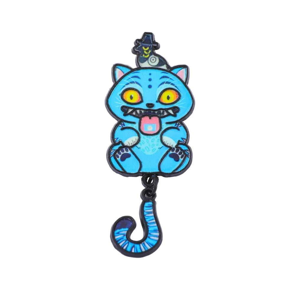 Mad Blue Cat Enamel Pin