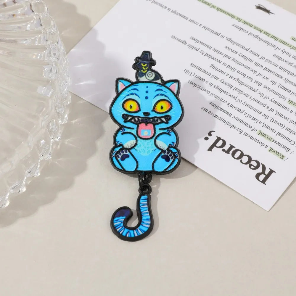 Mad Blue Cat Enamel Pin