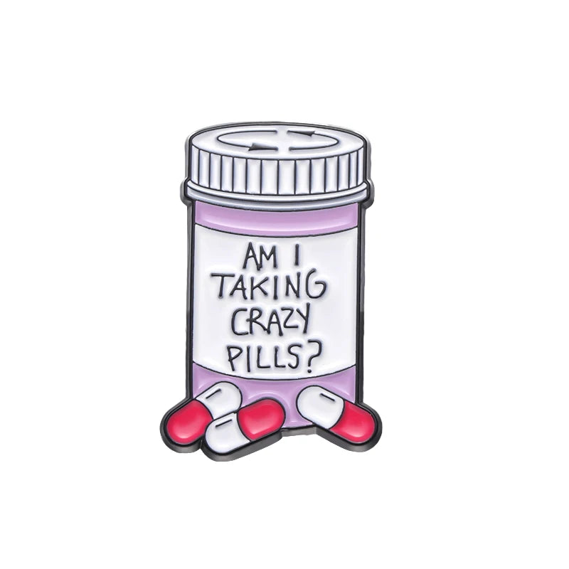 5-Piece Self-Care Pills Enamel Pin Set Collection