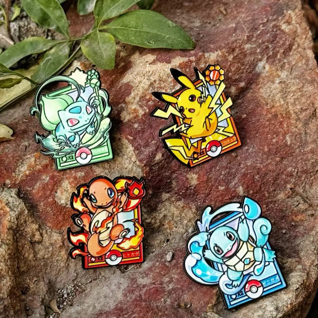 4-Pcs Cute Pocket Monster Trainer Enamel Pin