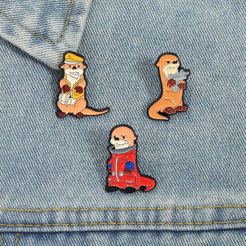 3-Pcs Sea Otter Enamel Pin
