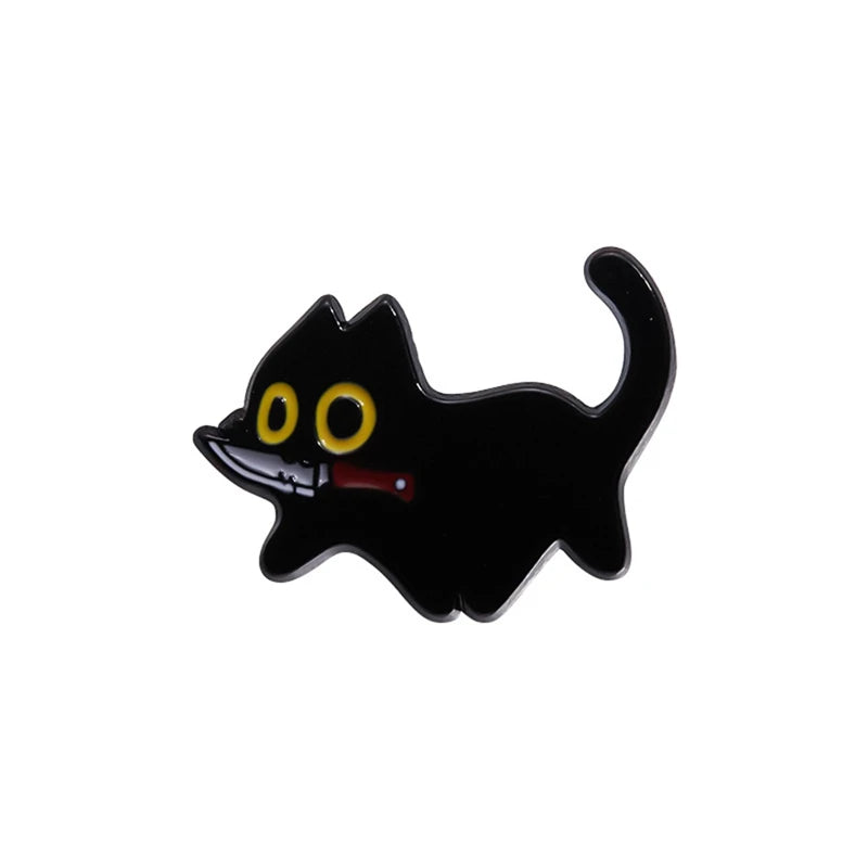 Black Kittens Enamel Pin Collection