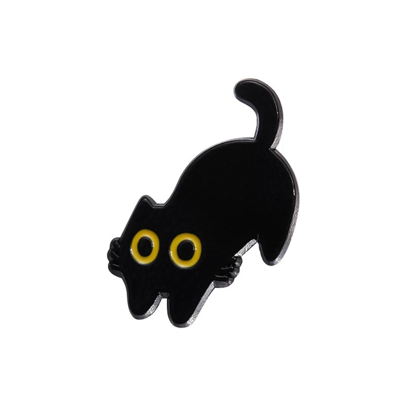 Black Kittens Enamel Pin Collection