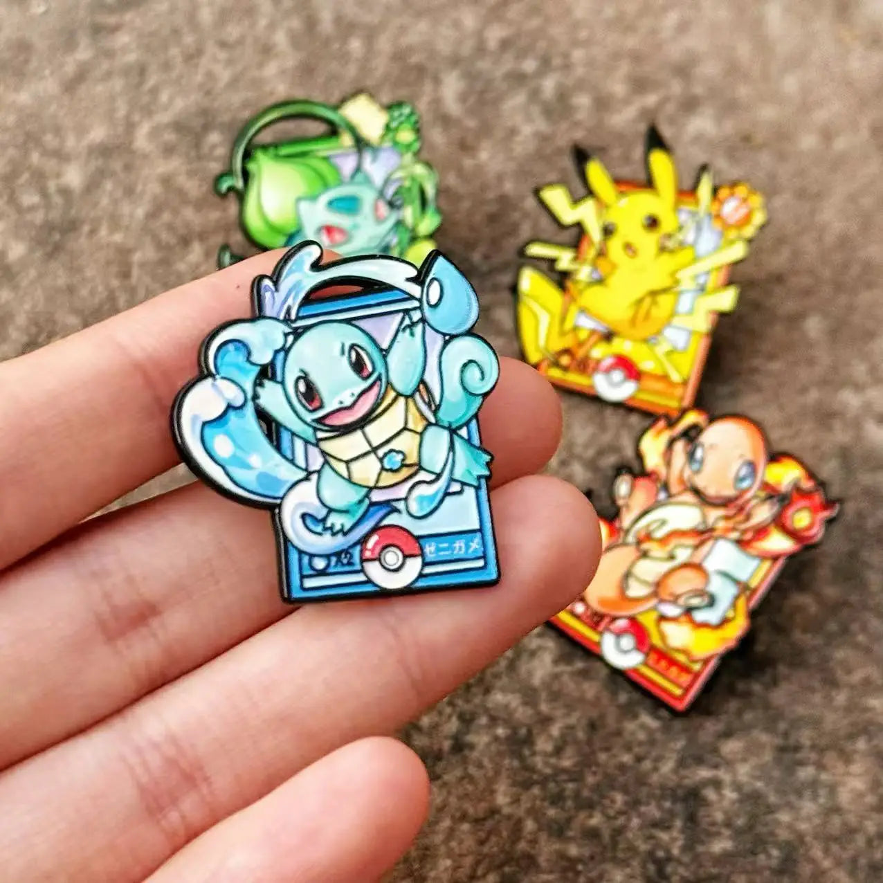 4-Pcs Cute Pocket Monster Trainer Enamel Pin