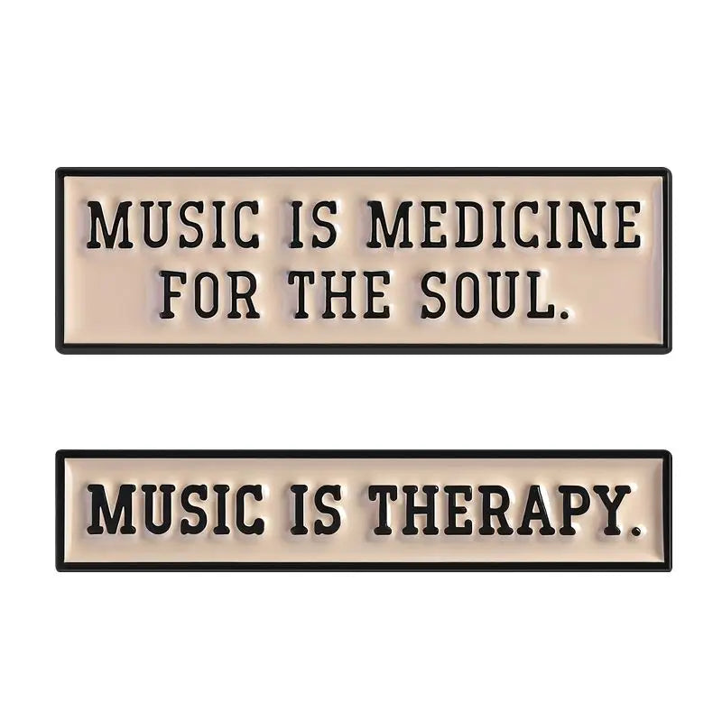 2-Pcs Music Is Medecine Enamel Pin Collection
